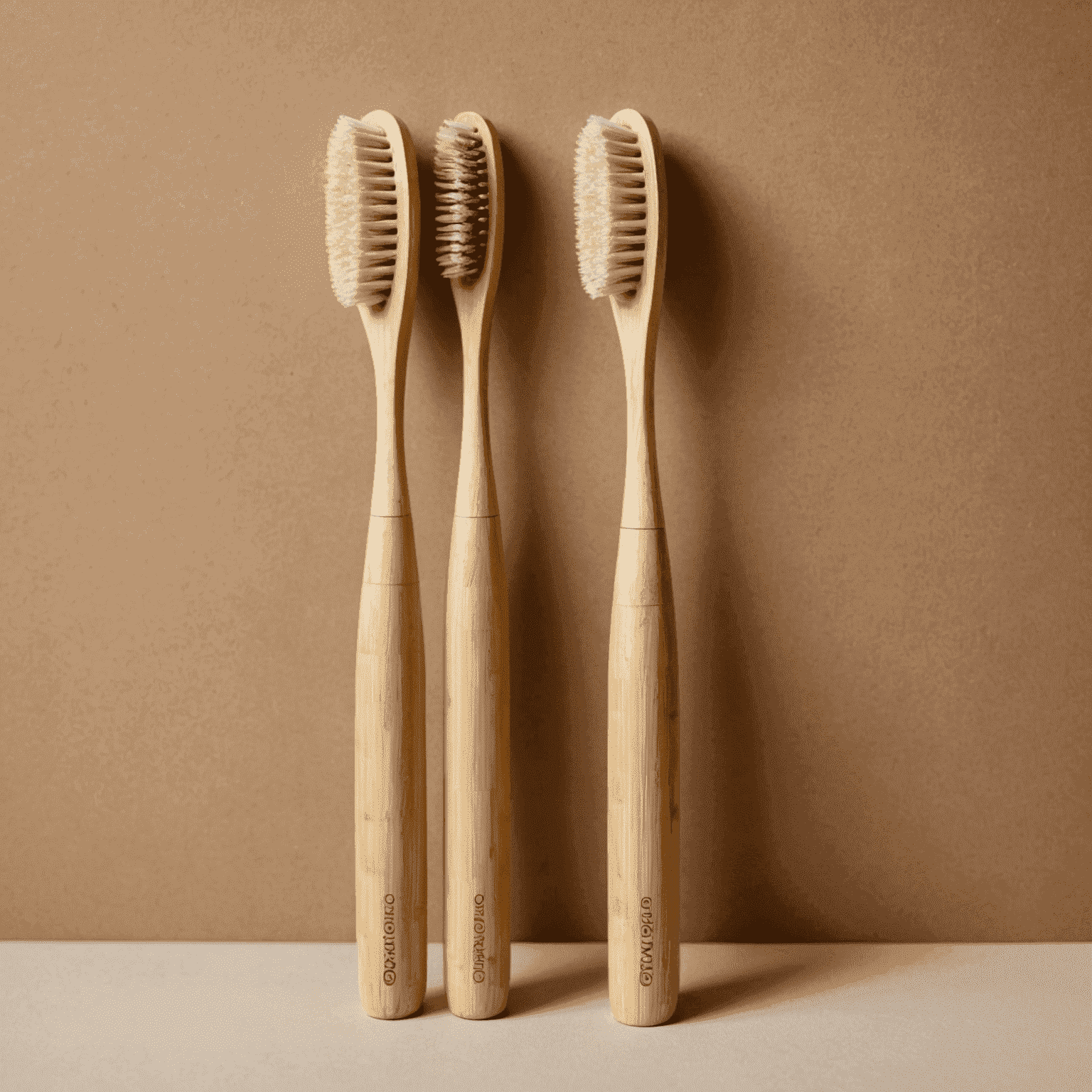 Cepillo de dientes de bambú con cerdas suaves y mango ergonómico